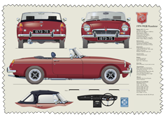 MGB Roadster (Rostyle wheels) 1973-75 Glass Cleaning Cloth